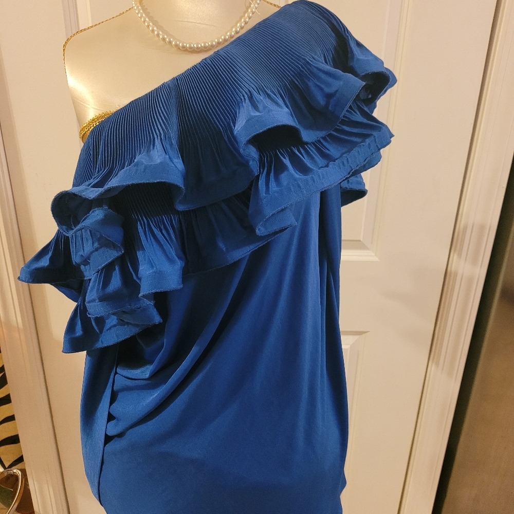BCBG MaxAzria Asymmetrical Ruffle Dress